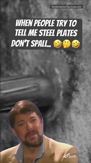 POV What Spalling Looking Like When a Projectile Hits a Steel Plate..