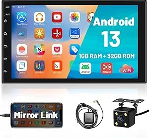 Amazon.com: Hikity Android 13 Double Din Car Stereo 7 Inch Touch Screen Car Radio GPS Navigation WiFi Bluetooth FM Radio Mirror Link for iOS/Android Phones, with 12 Led Lights AHD Rear View Camera Mic : Electronics