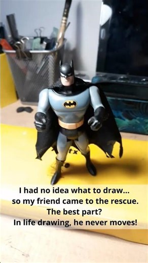 11s Loose Batman Gesture Sketch with My Action Figure 🦇