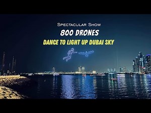Dubai Drone Light Show at JBR Beach Dubai, UAE - 4K 60fps