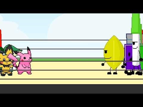 Pikachu/Pichu/Snivy/Oshawott/Emolga vs. Leafy/Pen/Book/Paper/Yin-Yang 5v5 Total War | M.U.G.E.N