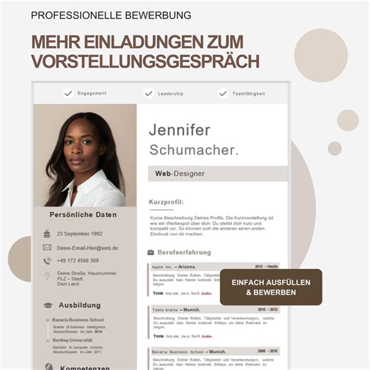 ATS CV Template | Modern CV Template | Editable Word Resume | Professional Application | Instant Download - Etsy