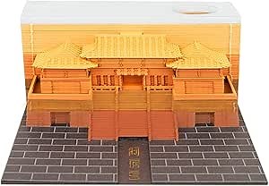Cute Memo Pad 3D Sticky Note Pad Paper Notes,Classical Building Model 3D Memo Pad,Kawaii Notepad with Pen Holder Bookmark