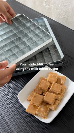 🅑🅐🅚🅔🅦🅐🅡🅔 on Instagram: "Back in Stock – Our Best-Selling Milk Toffee Cutter! The 49-piece and 100-piece cutters are restocked, along with the tray! Perfect for square milk toffees and even brownie bites!✨🍫 49pcs Milk toffee cutter with tray -3150/- 100pcs Milk toffee cutter with tray -4300/- 🛒 Shop now before they sell out! 💬 Comment “Milk Toffee” for the recipe! ☺️"