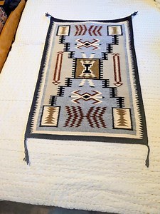 Stunning- Vintage- Navajo- Rug- Storm- Pattern- Handmade- Woven- OOAK- One of a Kind- Wool- Primitive- Lodge- Home Decor - Etsy