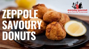 These stuffed donuts are a savoury delight - filled with either olives, mozzarella or Primo Smallgoods kransky, it's a crispy, salty, deep fried lucky dip! 🧀🙂 | Everyday Gourmet