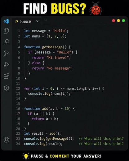 Can You Find the Bug? 🐞 | javascript Challenge #shorts