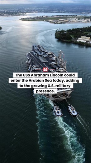 The USS Abraham Lincoln could enter the Arabian Sea today, adding to the growing U.S. military presence. #unitedstates #iran #middleeast #usnews