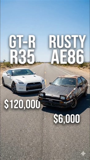 Rusty AE86 vs GT-R R35 (Daylight Pull) — explain this. #viral #shorts #automobile