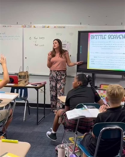 Mrs Anderson’s 5th grade class doing a lesson on Mean, Median, Mode and Range using Skittles. | Evangelical Christian School