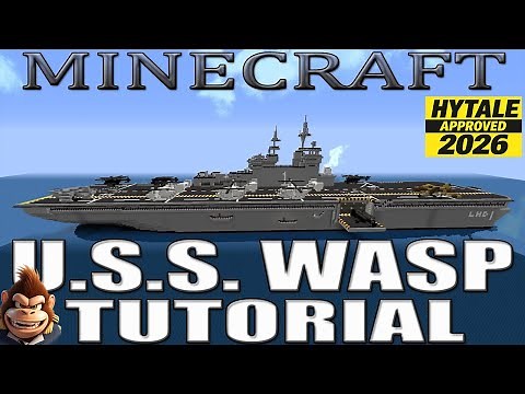 MINECRAFT / HYTALE U.S.S WASP LHD1 (Amphibious Assault Ship) TUTORIAL