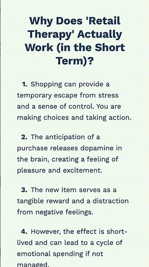 Why Does 'Retail Therapy' Actually Work (in the Short Term)?\n\nShopping...