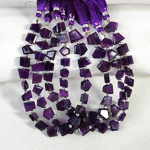Slice Cut Amethyst Gems 6-8mm Nugget Beads 8" Strand | eBay