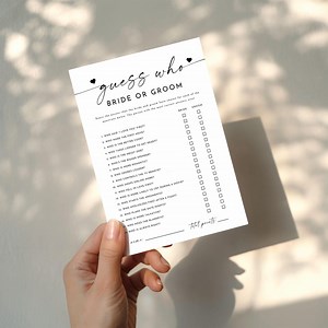 Guess Who Bride or Groom Game, Fun Bridal Shower Printable, Who Knows the Couple Best, Engagement Party Activity, Fun Wedding Table Games - Etsy