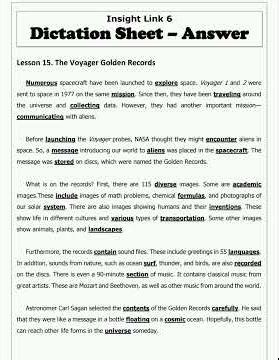 Insight Link 6 Lesson 15 Passage Read Aloud