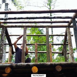 "Crafting a safe haven in the heart of the wilderness, one log at a time 🌿" | Yogagirlbrook