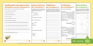 Spelling: Homophones and Near Homophones 2 (Ages 7-9)