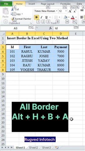 💥Add or Remove Border using Smart trick in Excel💥