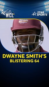Vintage #DyneSmith in action! 😍 Watch Dwayne Smith's dazzling knock of 64 that lit up Northampton, even though the West Indies Champions fell short by 55 runs against the Australia Champions! Don't miss 👉 #INDCvSAC | LIVE NOW | Star Sports Network | Star Sports