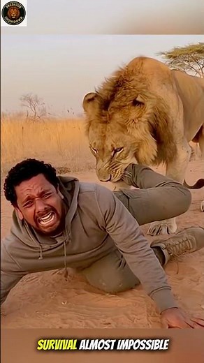 Lion Attacks in Seconds — Jungle or Cage, No One Is Safe | lion attack man #lionattack #lion
