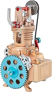 TECHING Mini Single Cylinder Engine Model kit That Runs Mechanical Metal Assembly DIY
