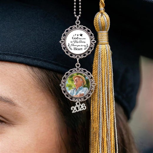 Personalized Photo Memorial Graduation Tassel Charm Grad Cap, Class of 2026 Custom Picture Pin, Remembrance Gown Keepsake Gift TD-0414-IH1Q - Etsy