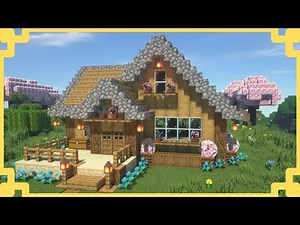 Minecraft | How to Build a Cute Oak Survival House for Beginners
