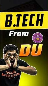 Btech From Delhu University (DU)🔥🔥 #shorts #jee2026 #btech #delhiuniversity