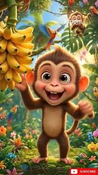Cute Monkey’s Banana Adventure 🍌🐵 | Funny Jungle Story for Kids 🌴✨ #shorts #monkey