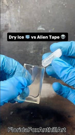 Dry Ice 🧊 vs Alien Tape 👽 #Satisfying #Experiment #ASMR #DryIce #Science