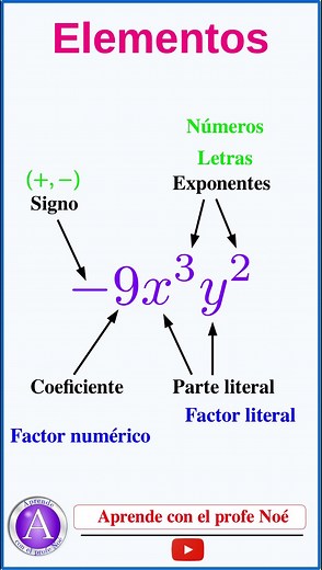 Te explico brevemente qué es un término en álgebra, así como los elementos de los que se compone. #Matematicas #Algebra #Tutorial #Examen