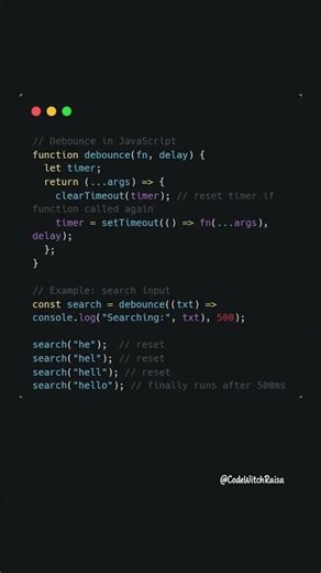 ⏱ JavaScript Debounce Explained in 30 Seconds! #shorts #javascript