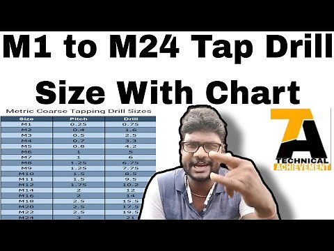 Tap Drill Size With Chart // M1 to M24 // Tap Drill Size Step by Step // Technical achievement ||
