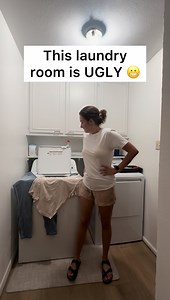 This ugly laundry room needed some MAJOR color. See it now. 🎨😍 | Maggie McGaugh