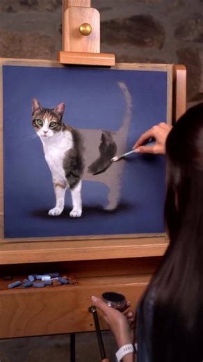 Pastel Drawing Art Gallery on Instagram: "Pastel drawing by artist @patricia.otero — a hyper-realistic pet portrait capturing the cat’s lifelike fur texture, vibrant green eyes, and subtle lighting with exceptional detail. The soft pastel technique brings out a warm, naturalistic atmosphere, showcasing both technical mastery and emotional depth. #pastelart #petportrait #realisticdrawing #pastelpainting #animalart"