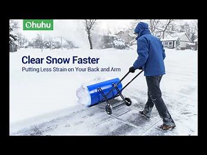 Ohuhu Heavy Duty Metal Shovels with Adjustable Height & Angle for Snow Removal