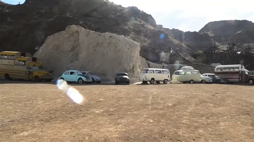 Exploring abandoned cars in Nevada desert