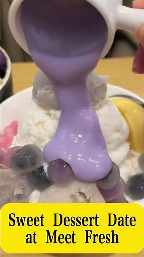 Sweet Dessert Date at Meet Fresh 🧋💜 Why Is This So Addictive?! 😍🍧