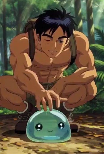 This slime trapped me #anime #animemuscle #muscle #muscleflex