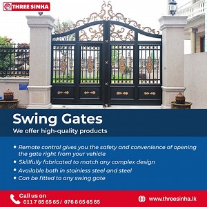 11 reactions | Automatic swing gates by Three Sinha are fabricated to provide safety, suitability, and defense against unauthorized invasion. Artistically fabricated these gates are made with square pipes encased in a pipe frame tailored to suit the client’s necessities and are finished with spray paint. | Three Sinha Industries | Facebook