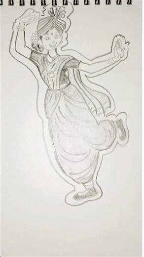 💃 "Lavani – The Classical Soul of Maharashtra | Pencil Sketch Art" ✨