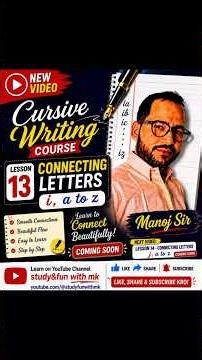 Cursive Writing Course Lesson 13 ✍️ Connecting Letters I,a to z.Cursive Handwriting for Beginners