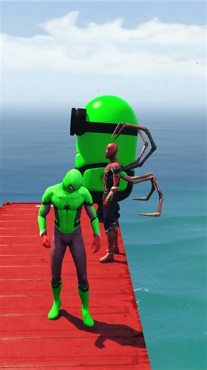 GTA 5 Epic Spiderman Ragdolls | Jumps / Fails ep.1175 #shorts