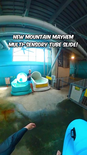 POV New Mountain Mayhem multi-sensory water slide! #Travel #waterpark #waterslide #thrill #adrenaline | Alex Ojeda