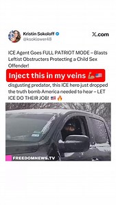 MORE OF THIS POETRY- ICE Agent Goes FULL PATRIOT MODE – Blasts Leftist Obstructers Protecting a Child Sex Offender! While radicals block justice to shield a disgusting predator, this ICE hero just dropped the truth bomb America needed to hear – LOCK THEM UP AND LET ICE DO THEIR JOB! 🇺🇸🔥 | Kristin Sokoloff