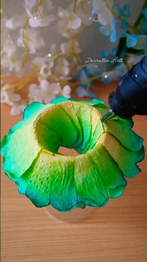 How to Make Realistic Green Rose With Paper towel 🧻/DIY Flower Making Ideas With Napkin/#shorts#diy