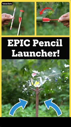 🚀Pencil Launcher: Potential Energy to Kinetic Energy | Physics Short #viralvideo