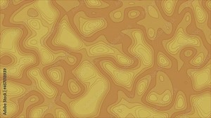 yellow orange motion design modern flowing changing landscape with contour lines. Morphing abstract background for business, technical and trade fair presentation. 4K 3D render.