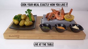 Black Rock Grill Restaurant-Grade Hot Stone Set - Extra-Thick Lava Stone for Superior Sizzling Steak Cooking.