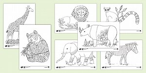 Wild Animal Mindfulness Colouring Sheets